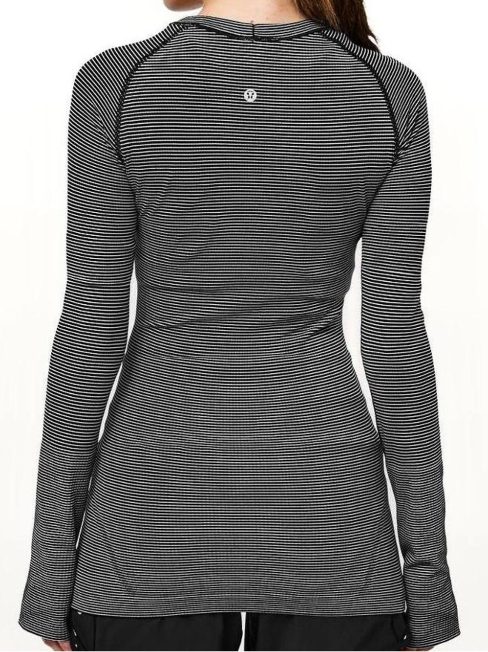 Lululemon Run Swiftly Tech Long Sleeve Crew Stripe Black White